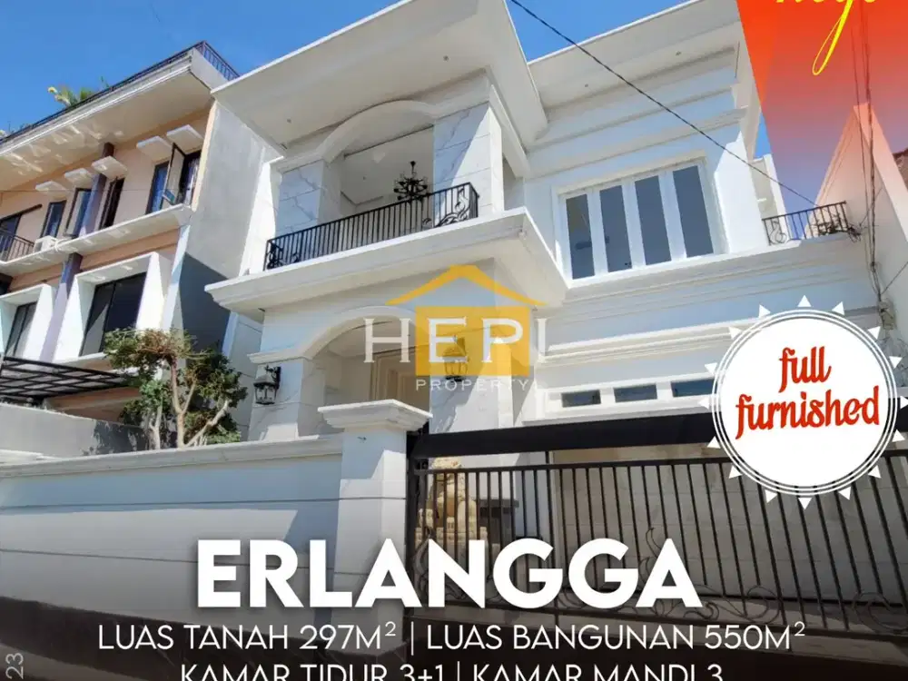 Dijual rumah mewah kondisi baru gress di Jl Erlangga, Semarang