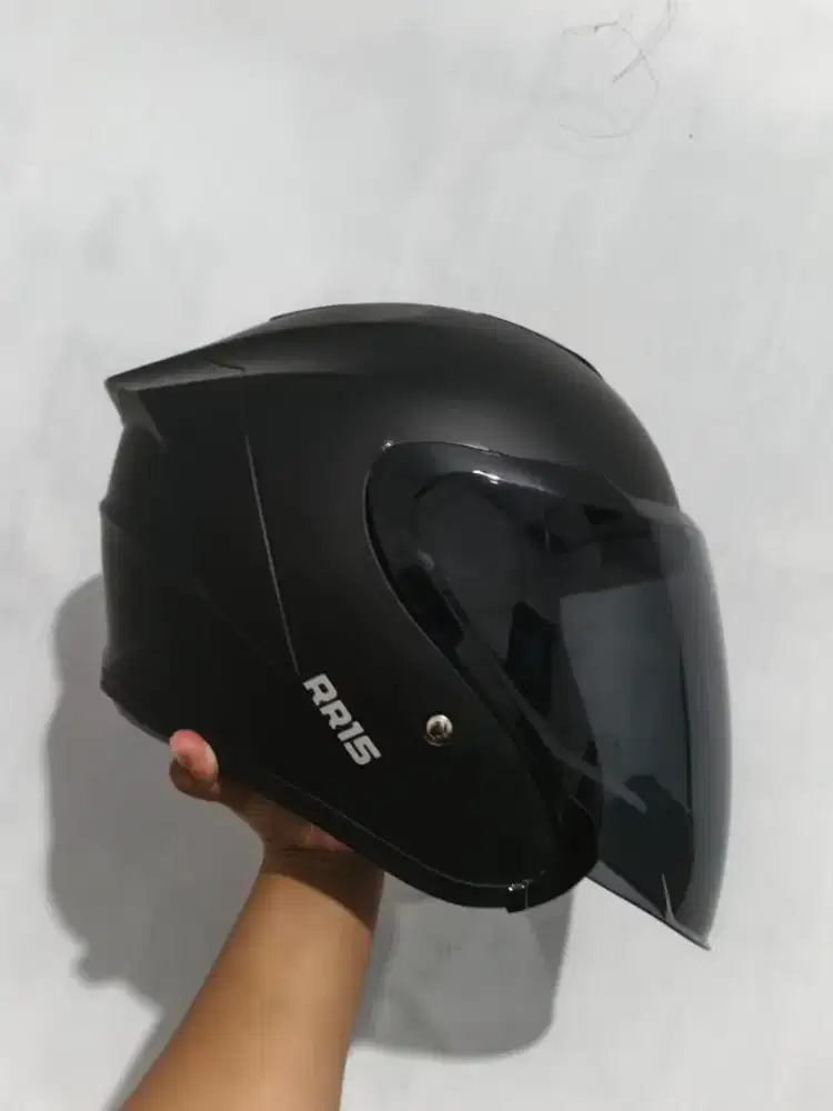 Helm MLA KAIROZ 2 RR15 Solid Hitam Doft, Visor Smoke Hitam, Size M
