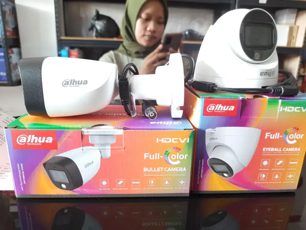 Paket cctv murah dahua full color gelap tetap berwarna