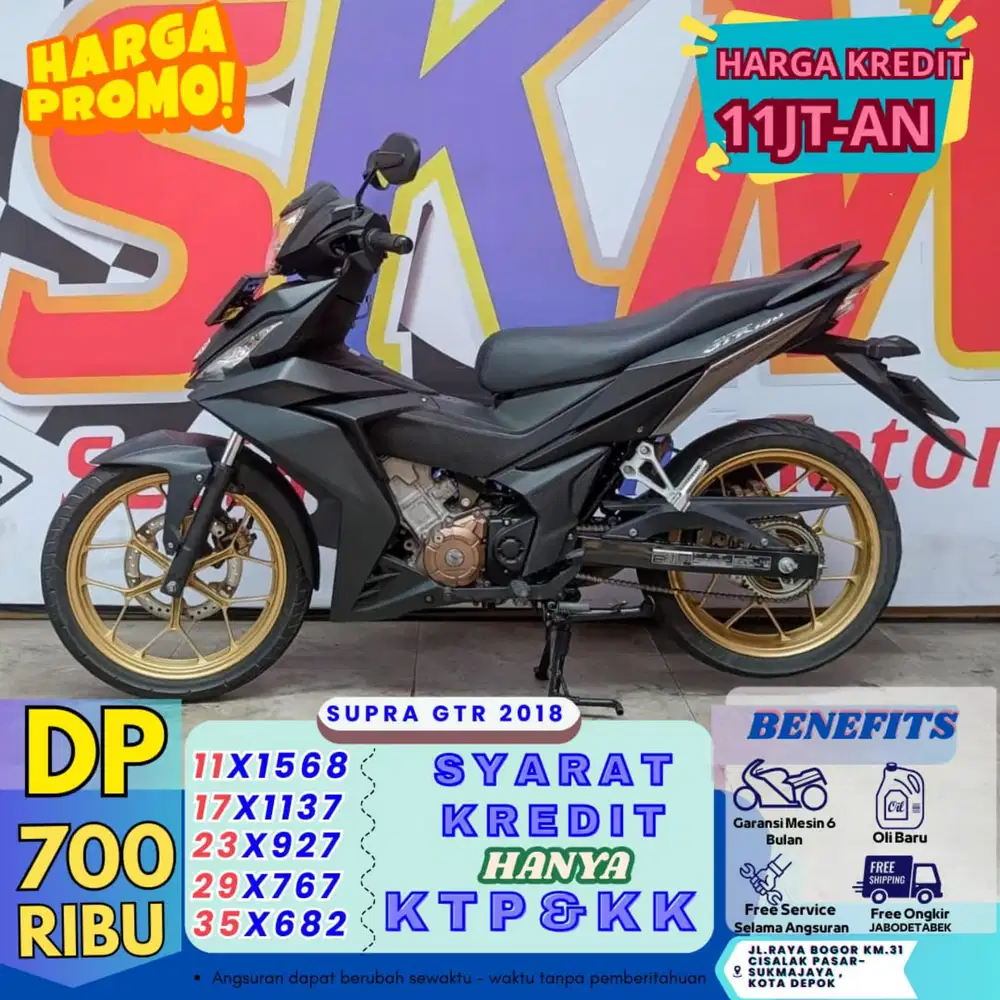 DP 700k Ready stok Honda Supra GTR th 2018 cash/credit