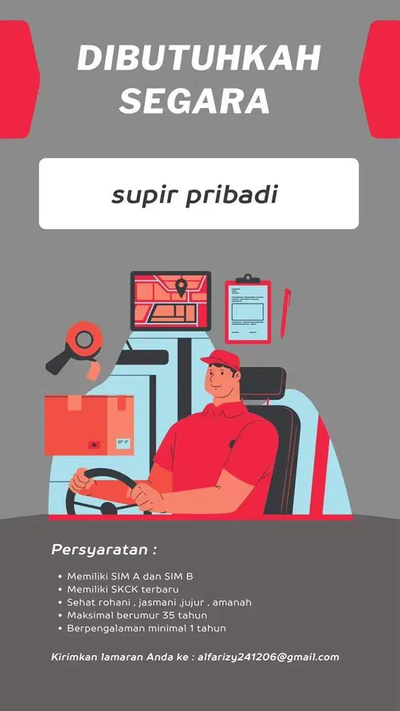 dibutuhkan 1 driver pribadi