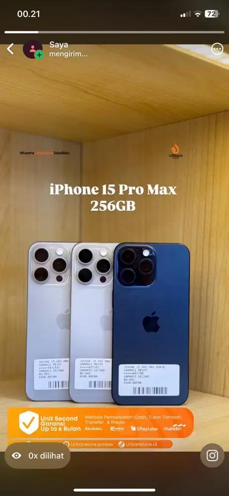 Iphone 15ProMax 256GB Resmi