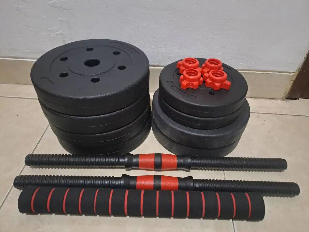 Dijual Set Dumbbell Barbel KUCA 20KG Versi Upgrade - Lengkap