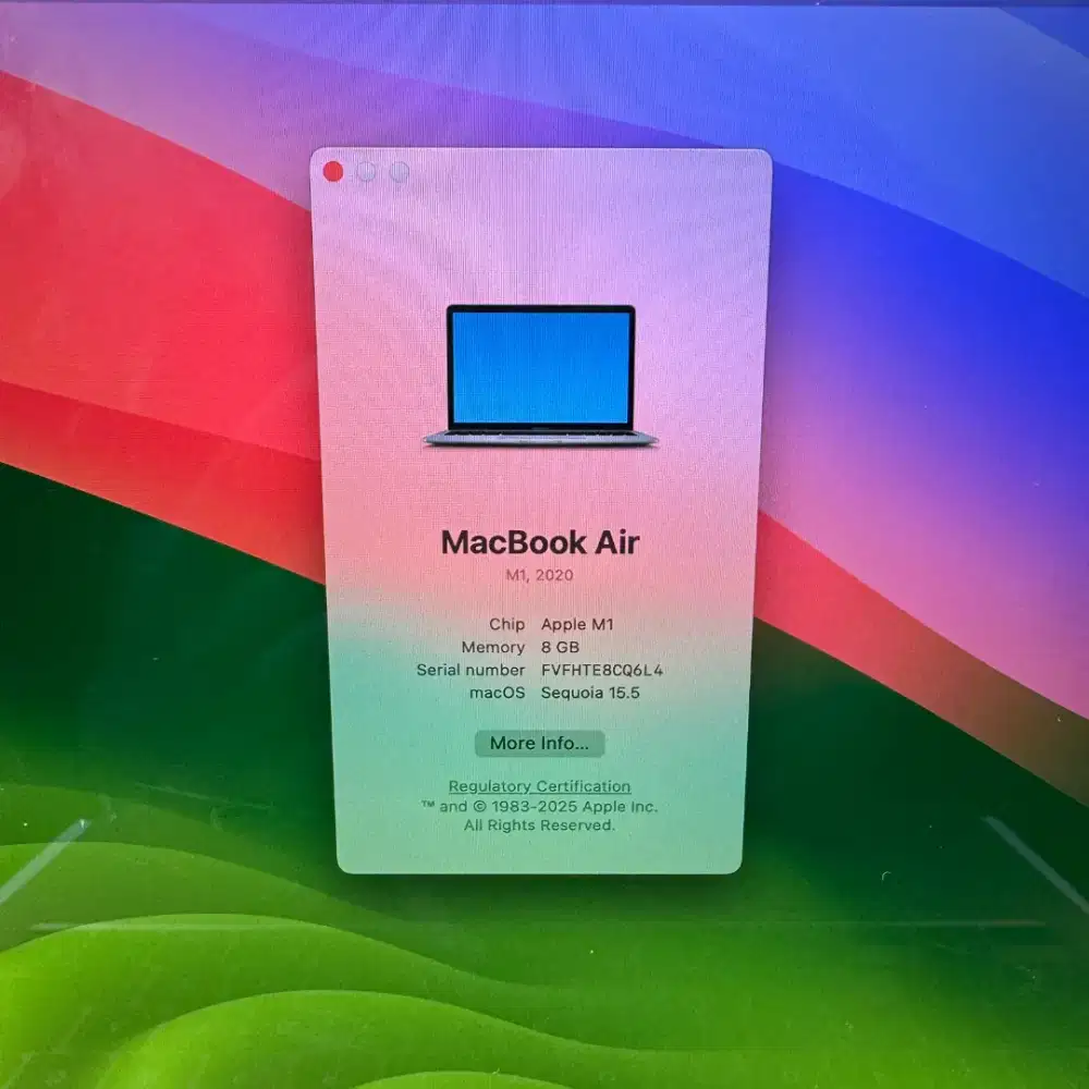 Macbook Air M1 layar 13 Inch Ram 8 Ssd 256 lengkap full set Rose Gold