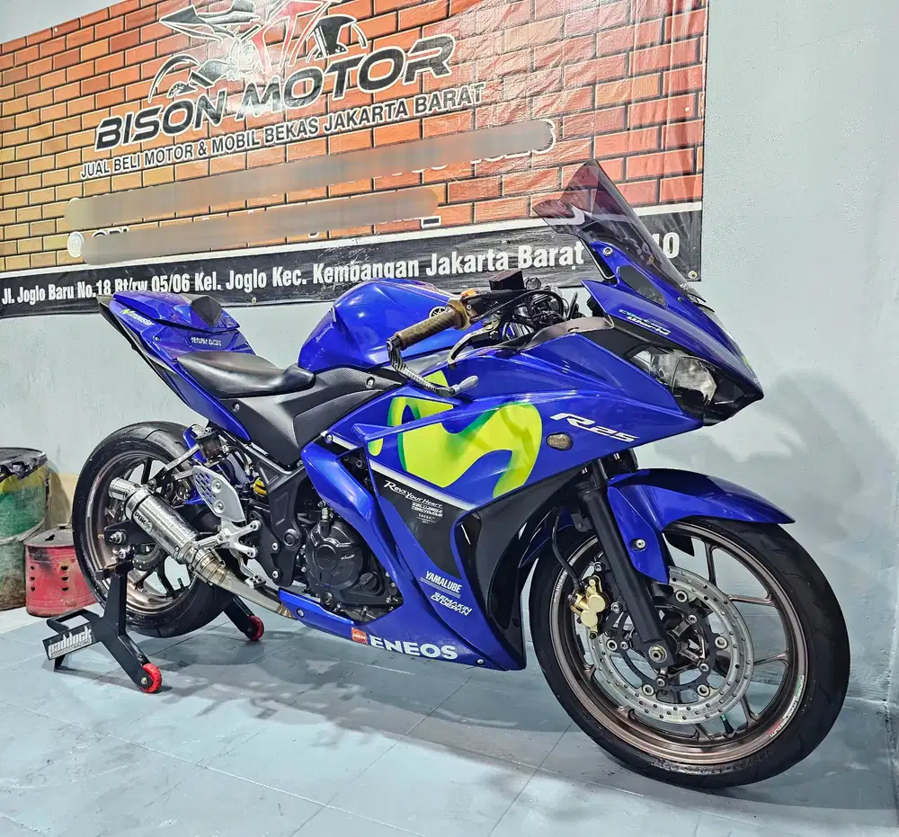 Modif ganteng! Part ori ada! YAMAHA R25 MOVISTAR 2024 Pajak On R 25