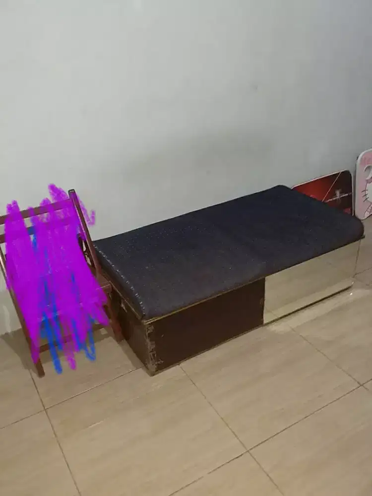 sofa warna biru navi 2 dudukan