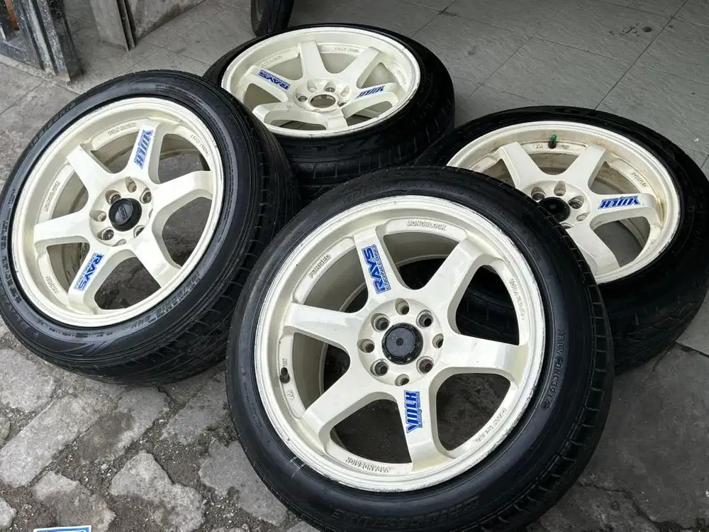 Velg R16 TE37 double pcd 4x100 dan 4x114 mdl ori emboss plus ban tebal