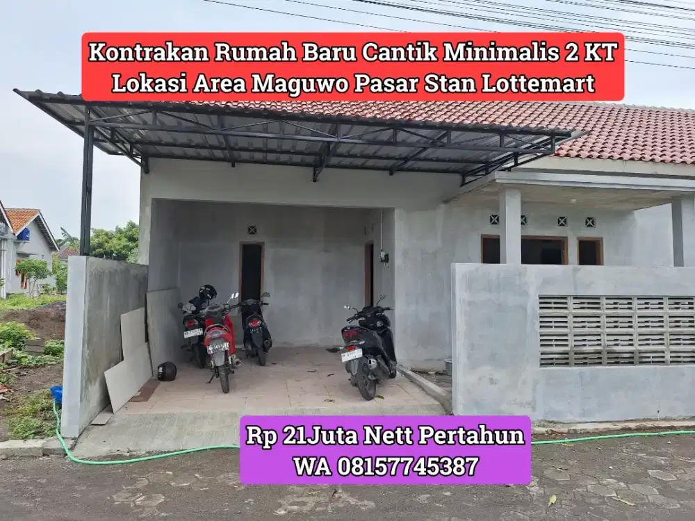 RUMAH BARU 2KT MINIMALIS MAGUWO PASAR STAN LOTTEMART 21JT NETT