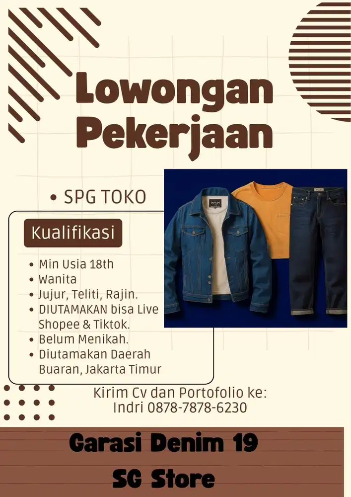 Lowongan SPG Toko Pakaian