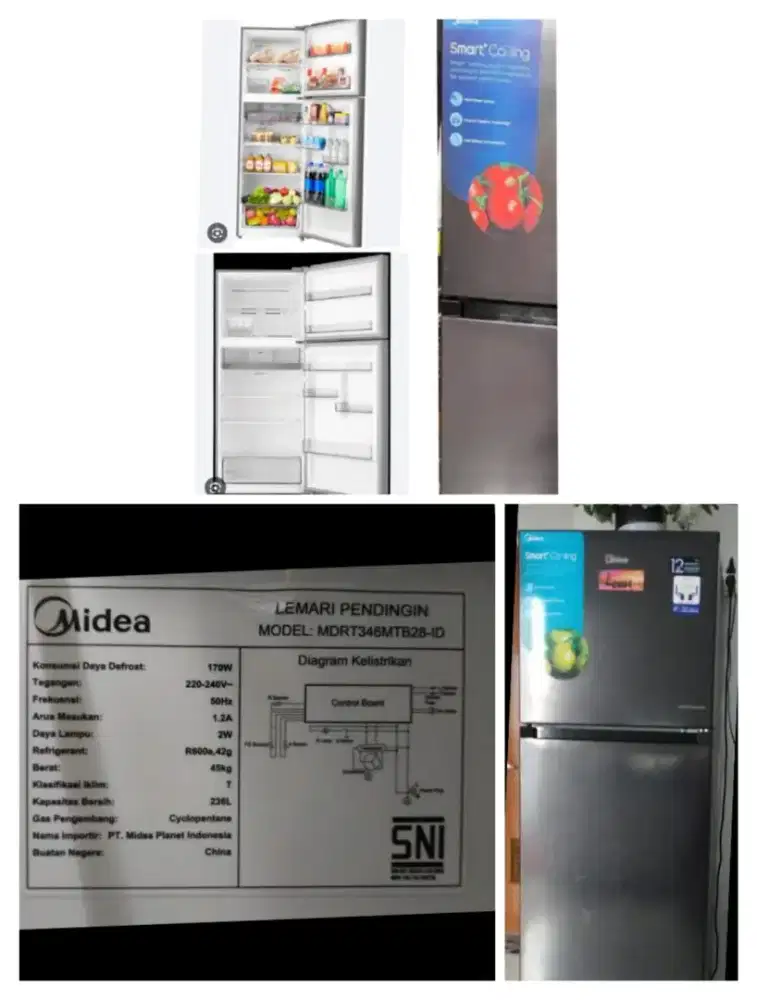 MIDEA KULKAS 2 PINTU INVERTER