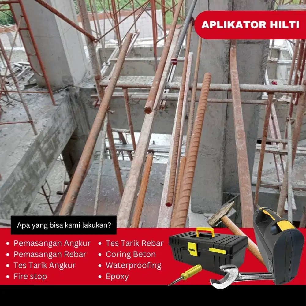 Aplikator Profesional Hilti Chemical Rebar untuk Struktur Beton
