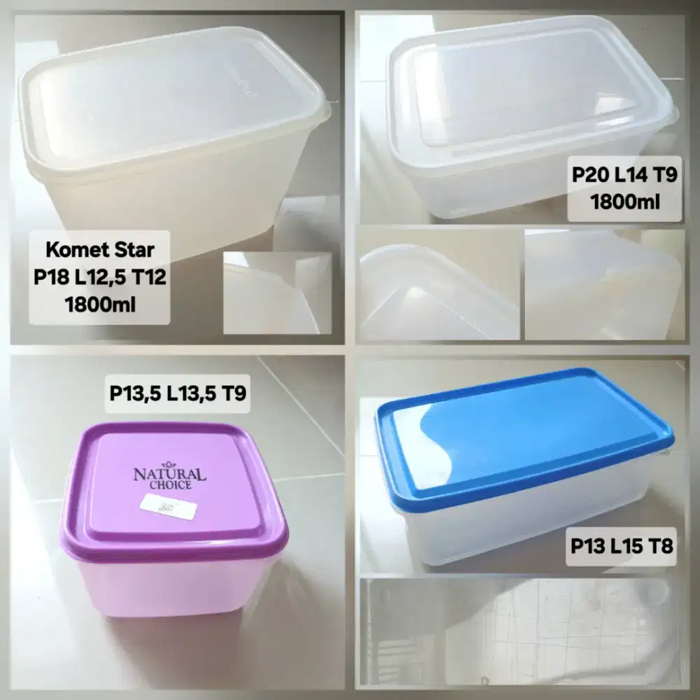Kotak box wadah plastik food grade serbaguna 4pcs , bekasK