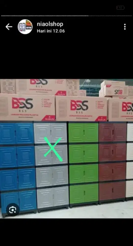 Dijual lemari plastik susun 2 pintu barang baru