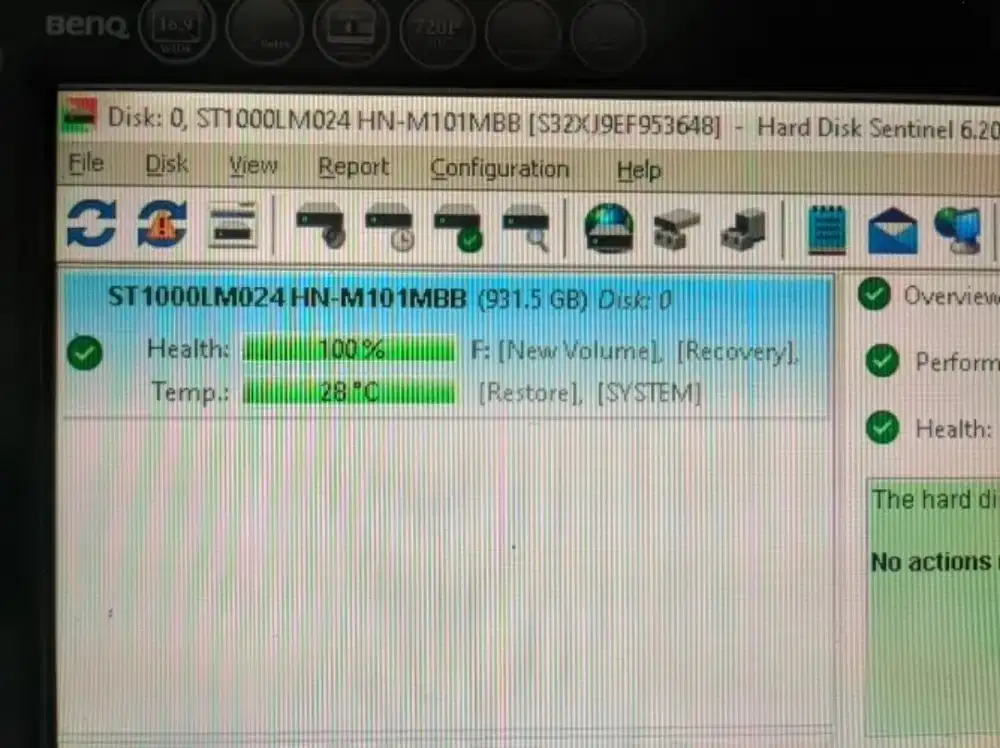 hardisk samsung seagate 1tb hdd health sentinel 100%