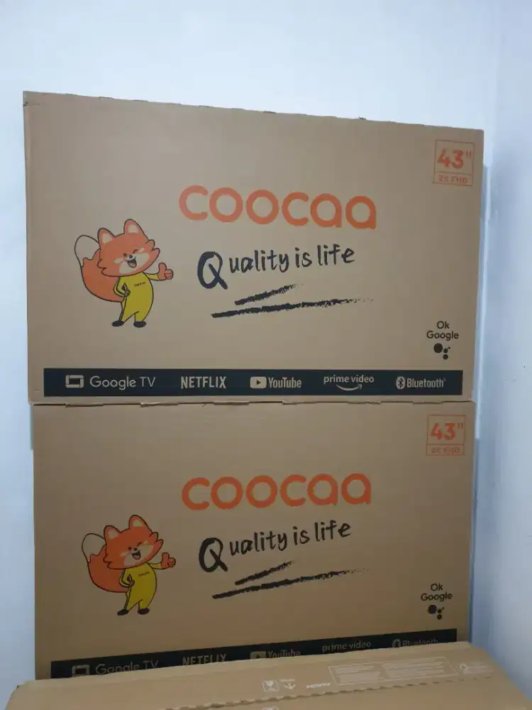 COOCAA GoogleTV android 43 inch. 100% Baru, Segel, bisa Cod + setting