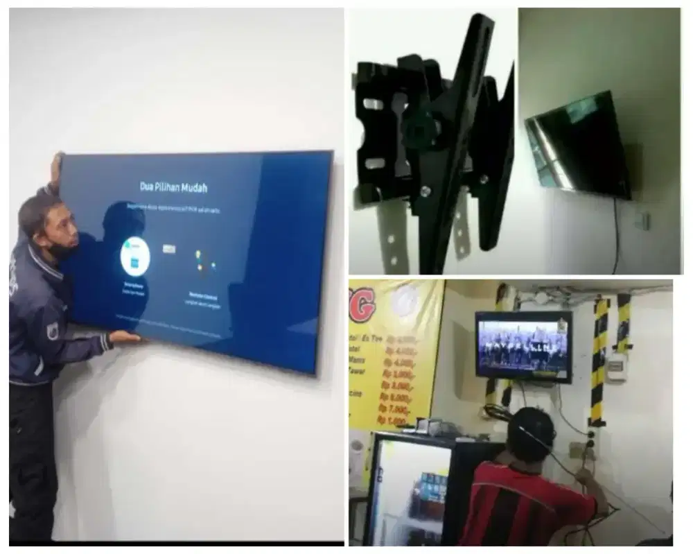 Braket plus pasang 32-43inc terima rapih bracket breket led tv