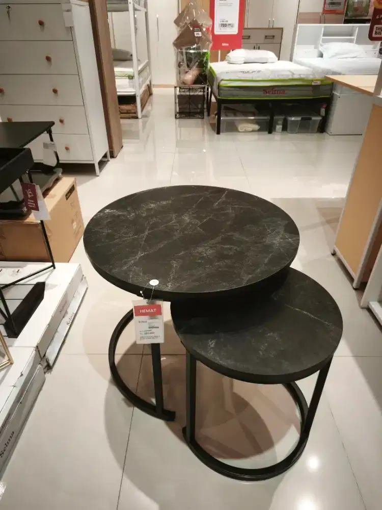 Set Meja Sofa Hitam Murah