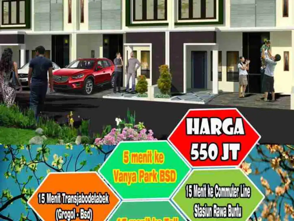 Rumah 2lantai termurah KPR DP suka suka di samping gading Serpong BSD