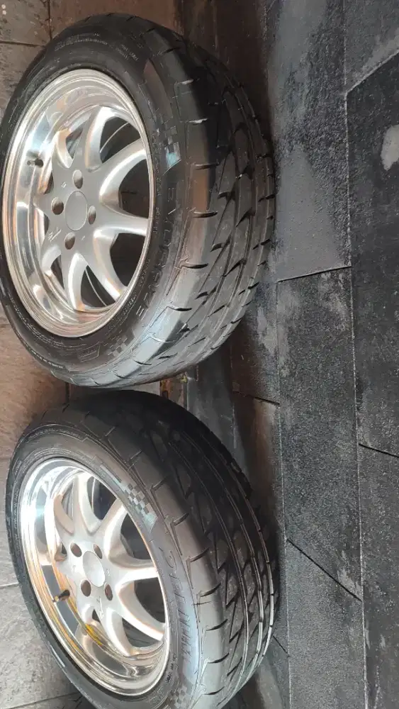 Jual velg plus ban ori japan Bridgestone ts 15x6,5 35