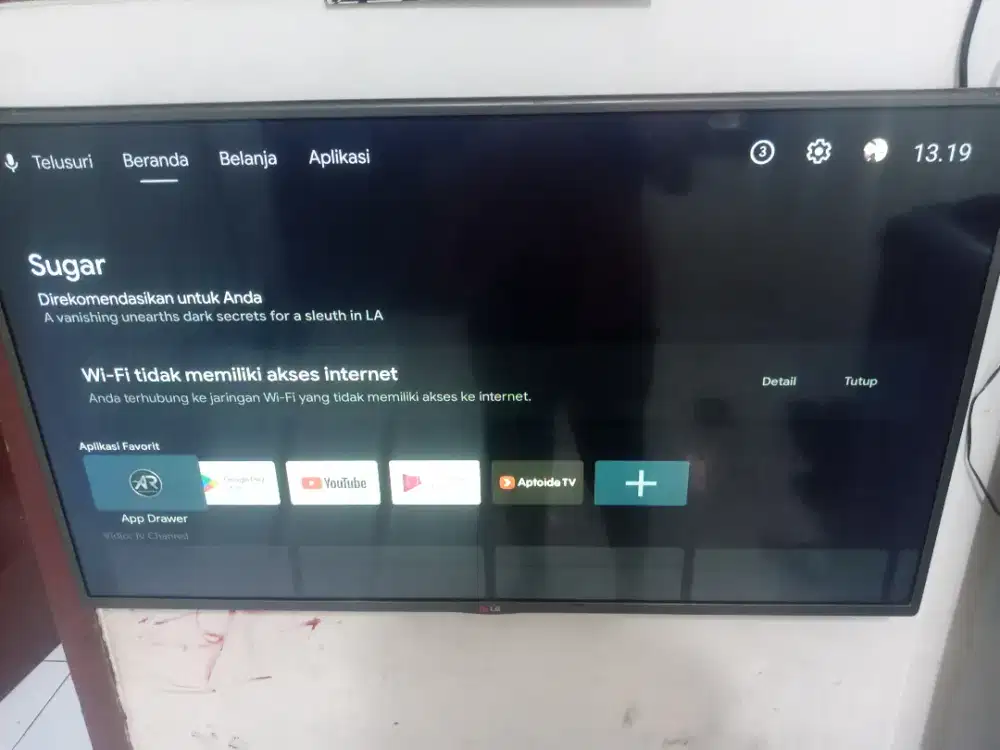 Tv LG led digital 43 inc + android box merk indihome