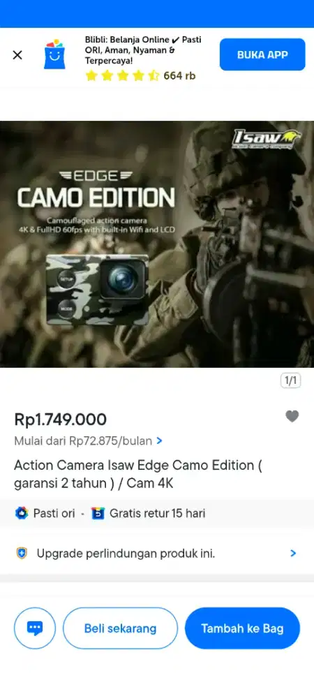 Action Camera Isaw Edge Camo Edition Cam 4K
