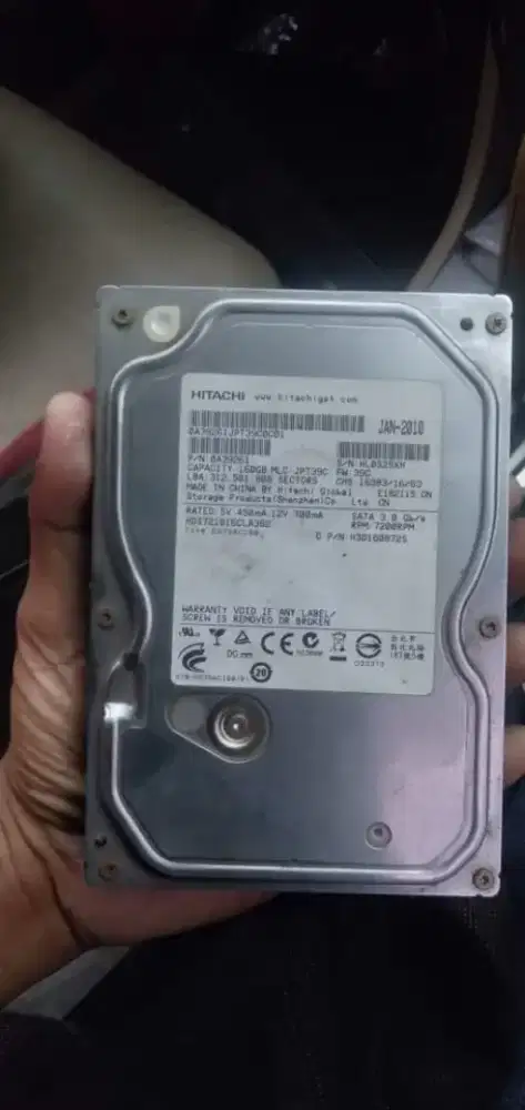 Di jual hardisk Hitachi 160 GB untuk leptop,komputer PC,cctv dll