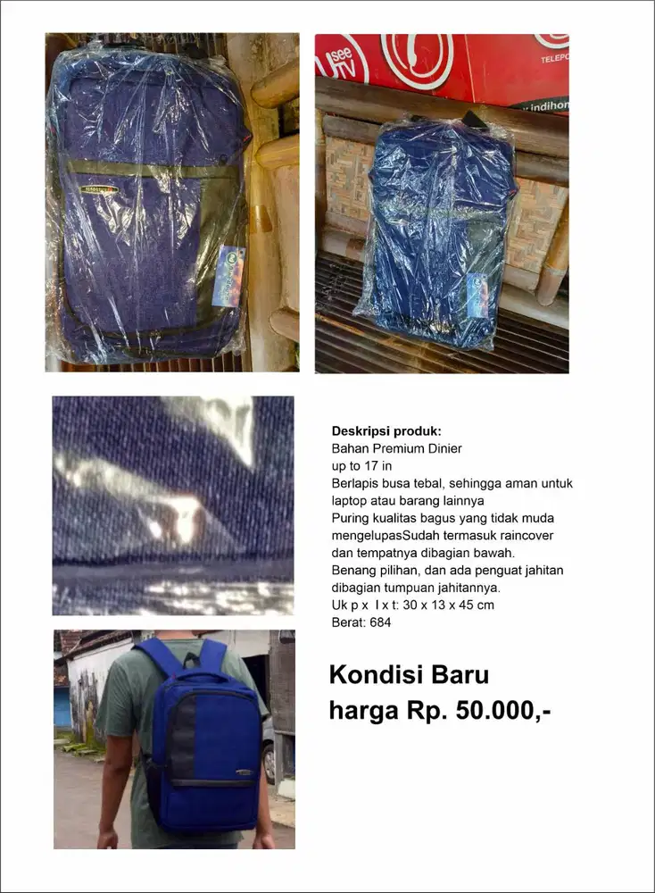 Tas ransel kerja laptop