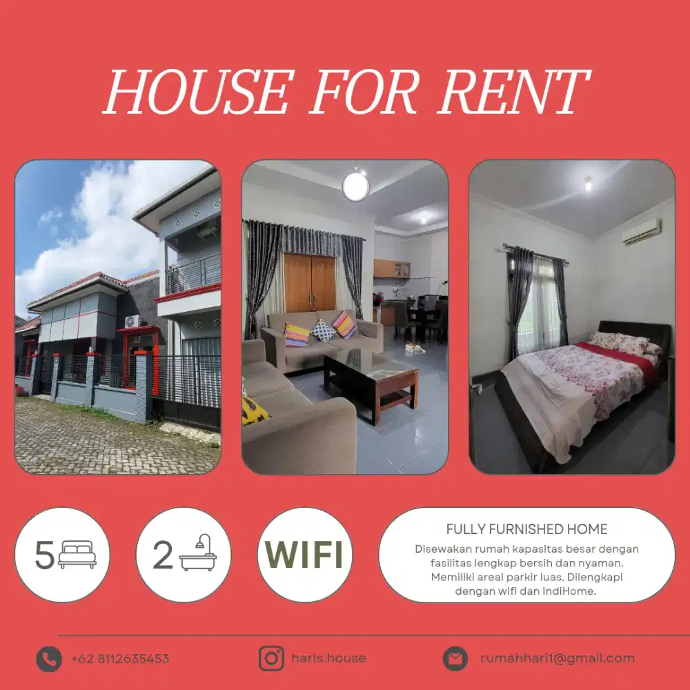 Sewa Bulanan Rumah Full Furnished Jakal