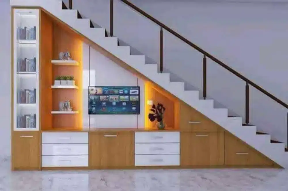 Meja kerja backdrop tv Rak dapur almari baju partisi