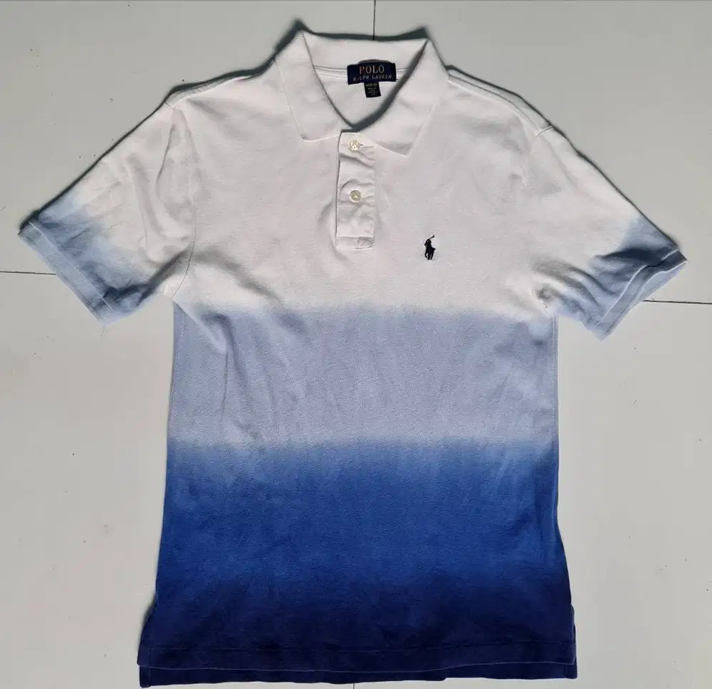 PoloShirt Kaos Kerah Ralph Lauren Blue Gradition White Preloved