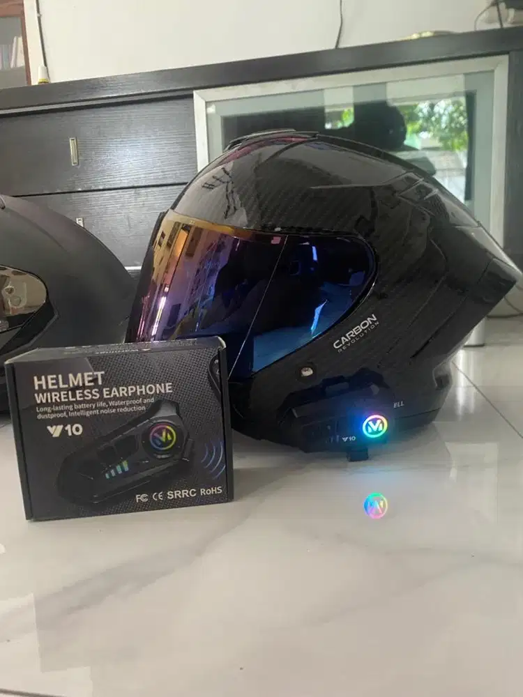 Helm js armor carbon + intercom QINLIFE Y10