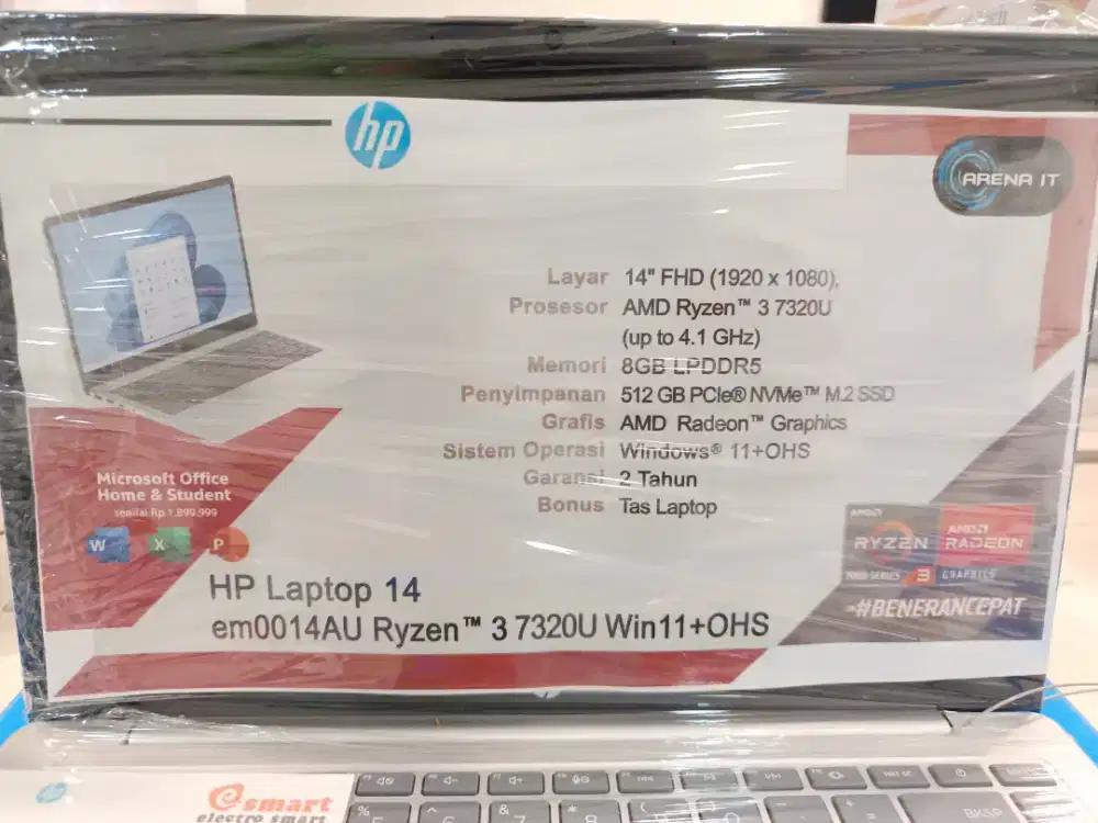 HP LAPTOP 14 em0014AU RYZEN 3 7320U WIN 11+OHS