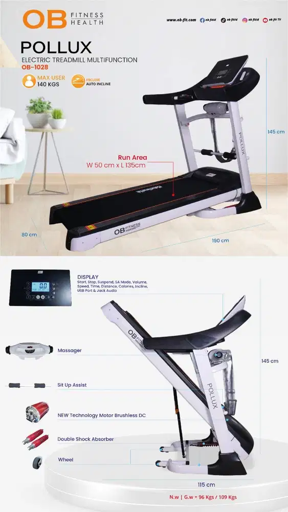 Alat olahraga treadmil electrik new tecnology