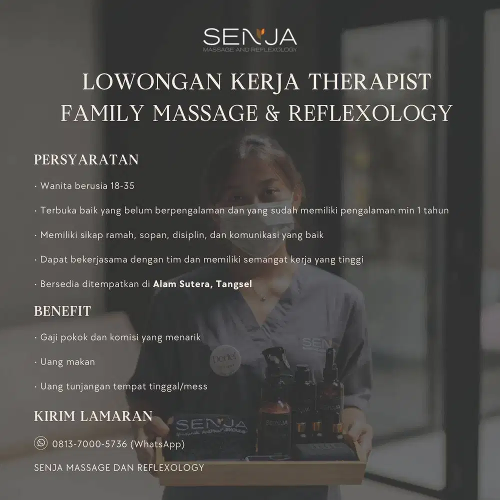 LOKER TERAPIS WANITA BERPENGALAMAN