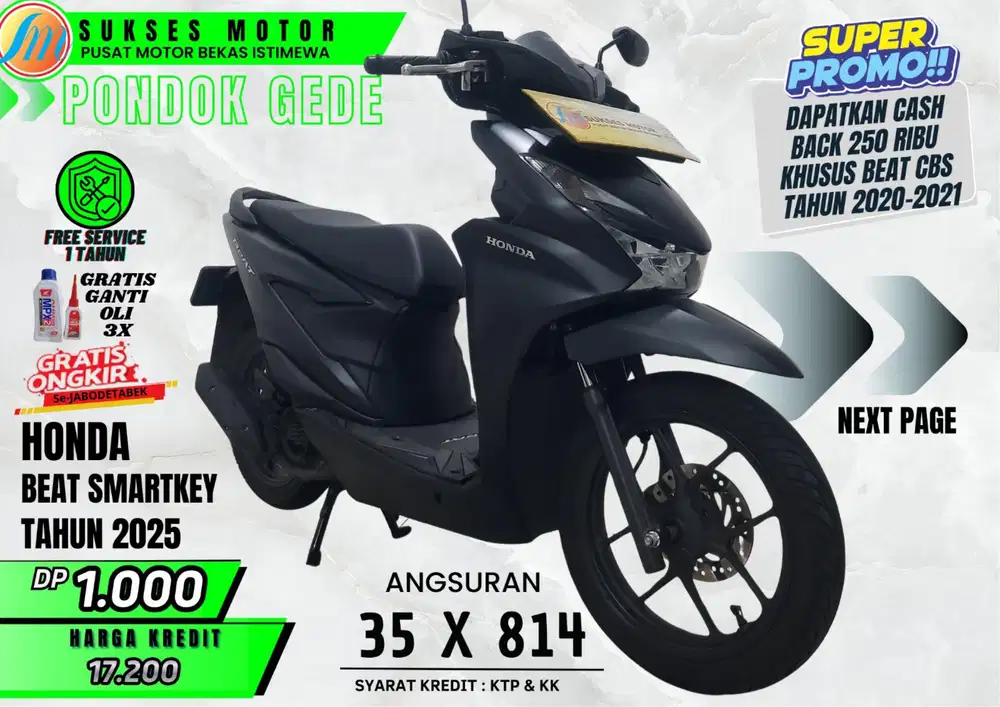 BEAT SMATRKEY TH 2025 DP MURAH ANGS RINGAN PROSES KREDIT CEPAT