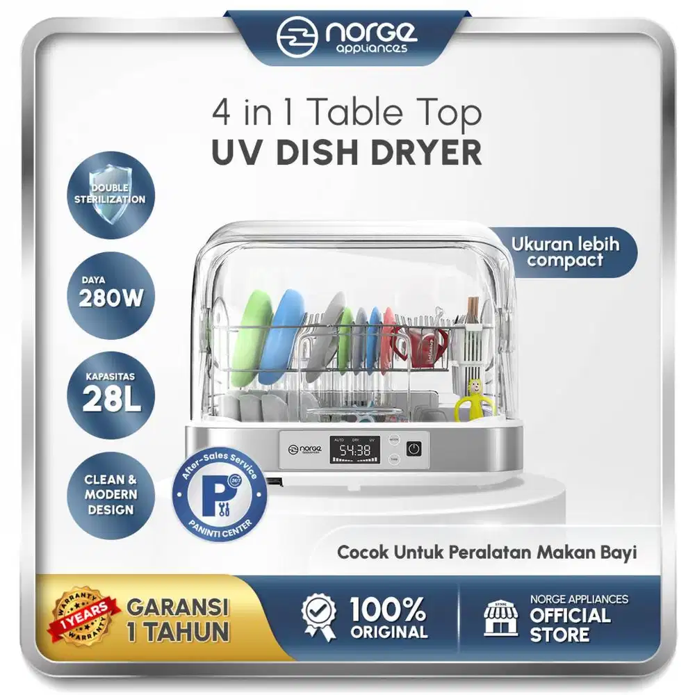 Norge 4 in 1 Table-top UV Dish Dryer 28L 280W