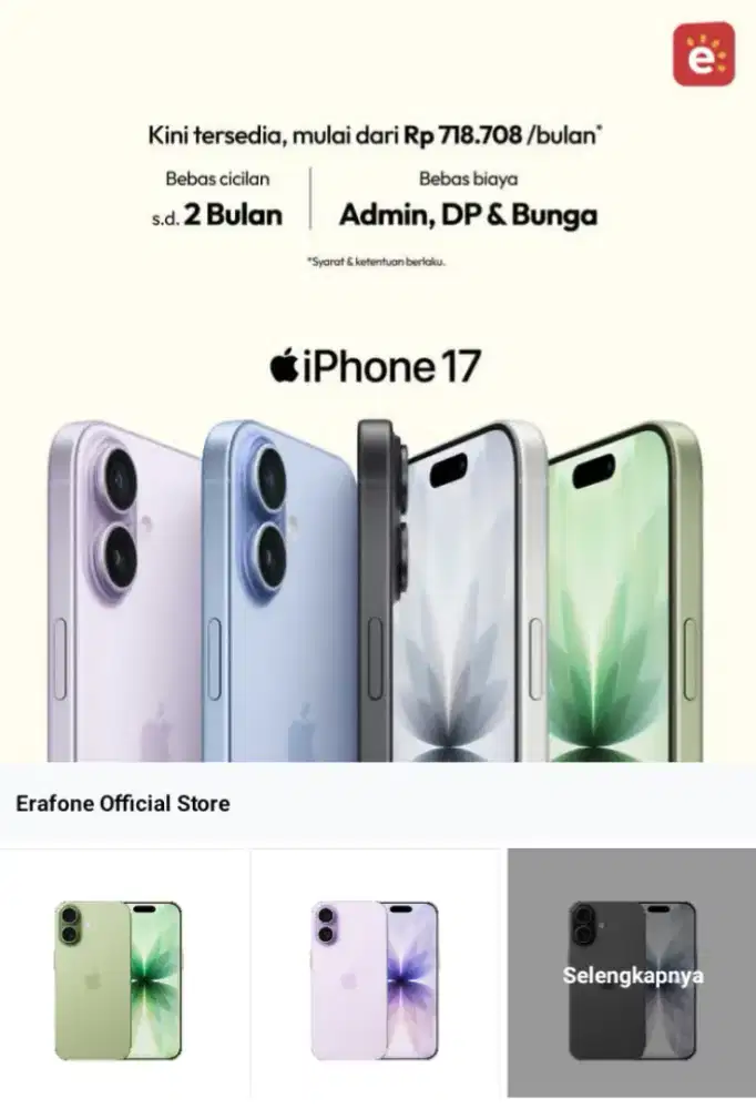 iPhone 13 128GB Tanpa DP dan Bunga 0%
