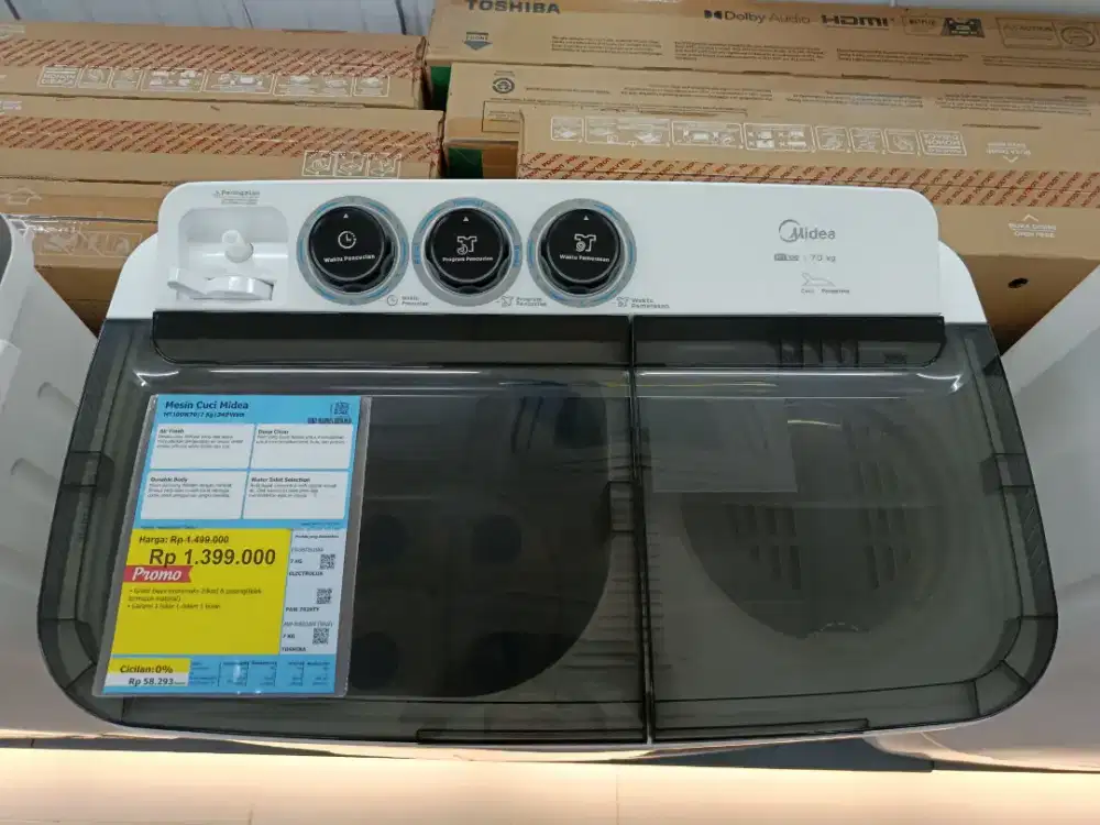 Mesin Cuci 2 Tabung Midea 7 KG Cicilan Tanpa DP Bunga 0%