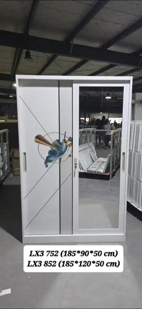 Lemari Pakaian Besi Pintu Sliding Bufallo LX3 752-852