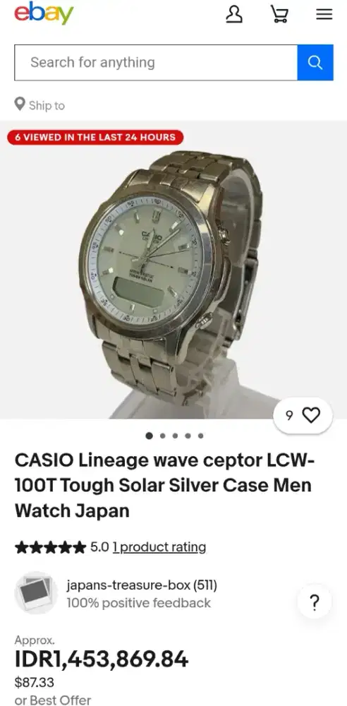 #Vintage CASIO LINEAGE LCW-100T TITANIUM Japan OriginaL