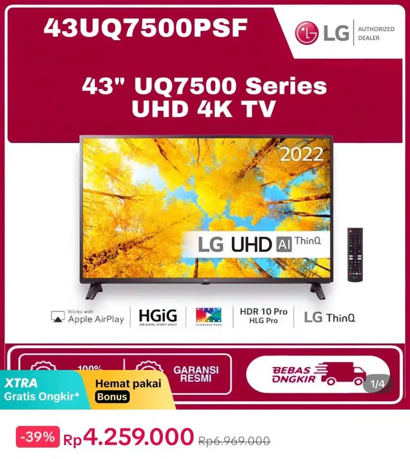 TV LG 43 inch Smart TV