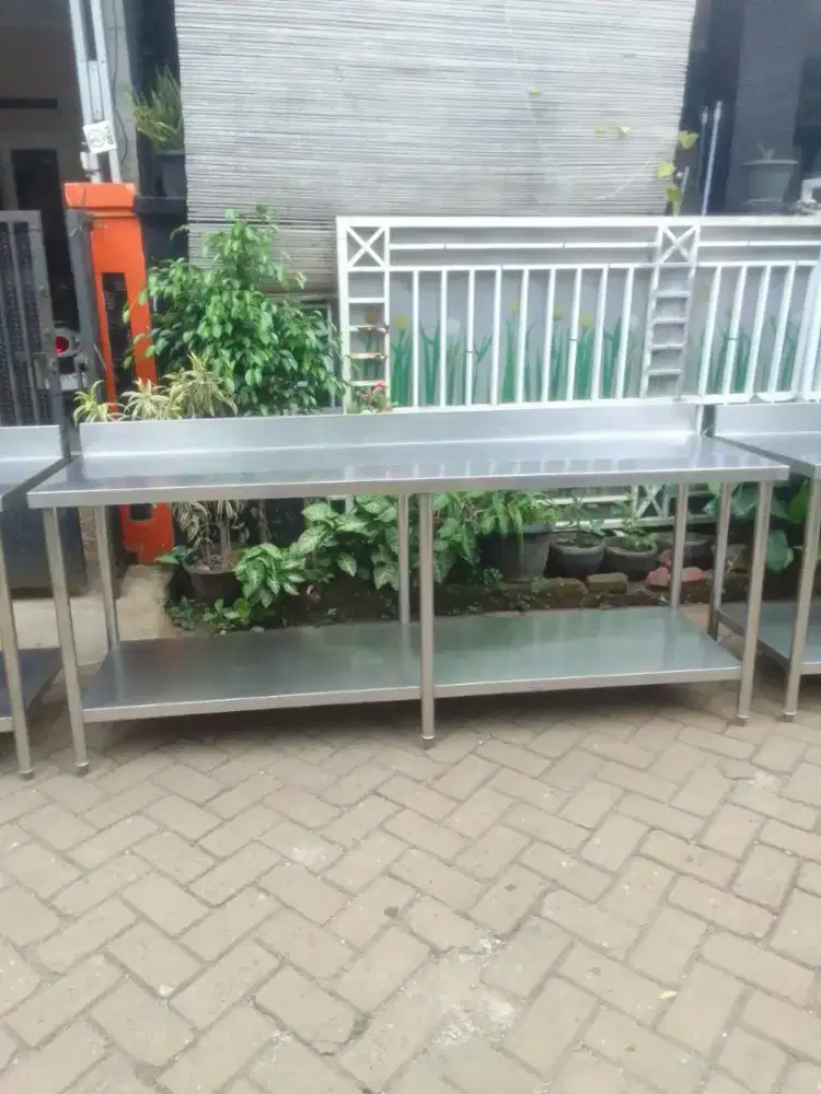 Meja Stainless 2 susun ukuran 200x60x85