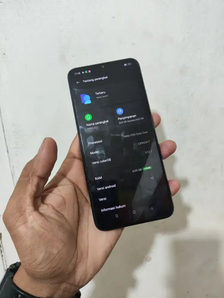 Oppo A17 4/64 Nominus kelengkapan Hp charger