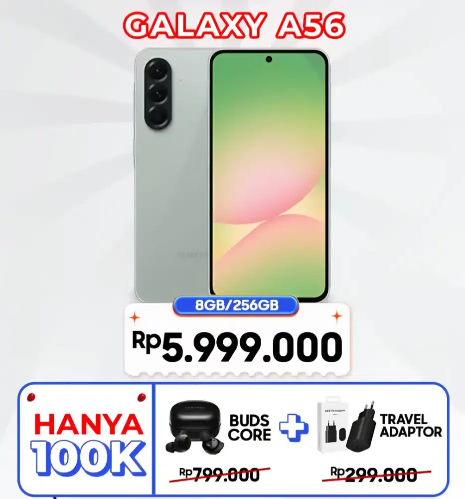 Promo Samsung A56 (Free Adaptor 25w + Buds Core)
