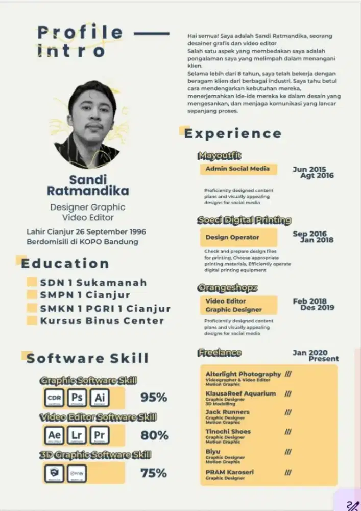 Mencari Pekerjaan Design / Video Editor ( Expert )