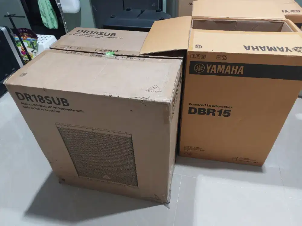 YAMAHA DBR15 EVO POWERMAXX15H & SW18 BEHRINGER DR18 SUB XR7 WIN15FT
