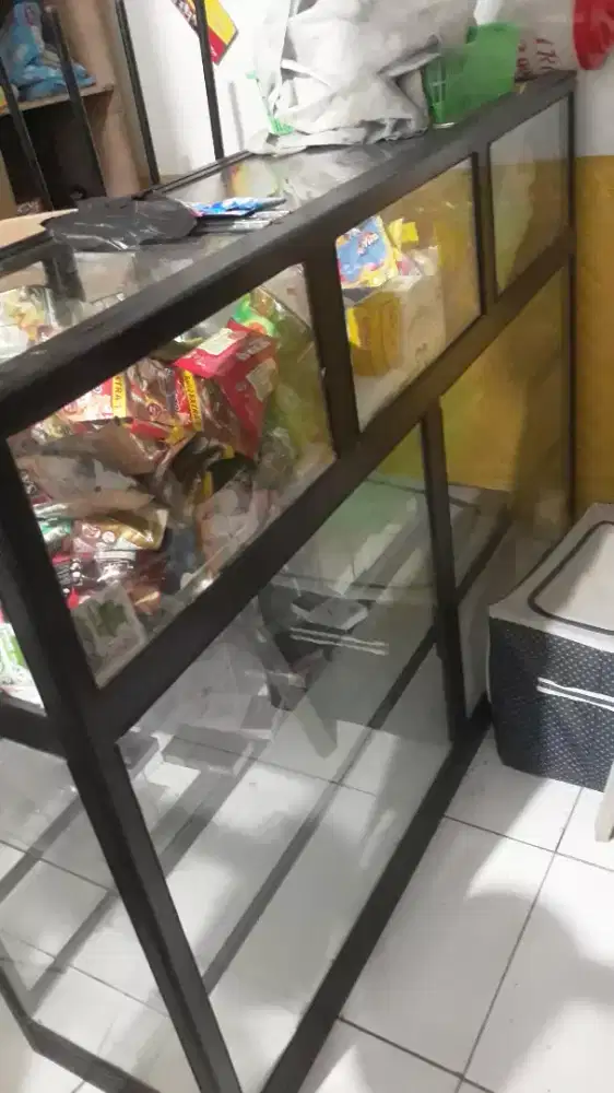 Jual Etalase Beras 3 kotak warna coklat