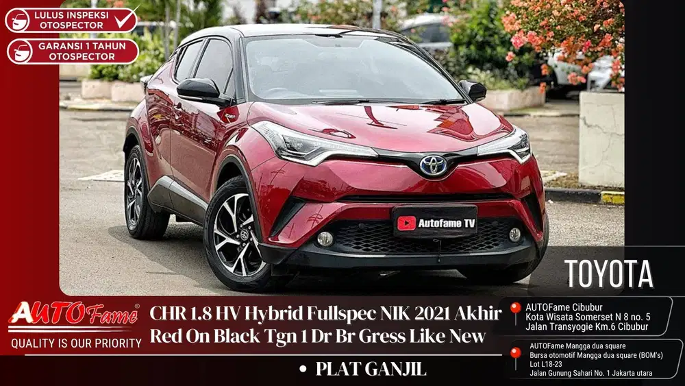 Toyota C-HR CHR 1.8 HV Hybrid Fullspec NIK 2021 Tgn Pertama