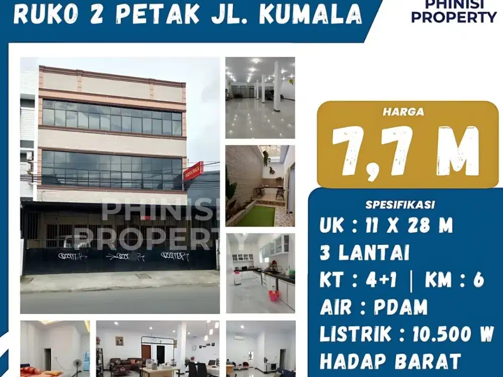 DIJUAL Ruko besar 2 Petak di Jalan Kumala