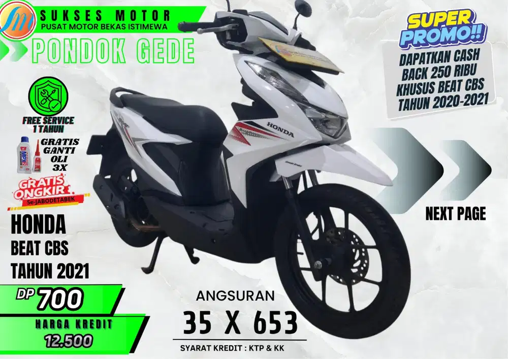 BEAT CBS TH 2021 DP MURAH ANGS RINGAN PROSES KREDIT MUDAH GARANSI